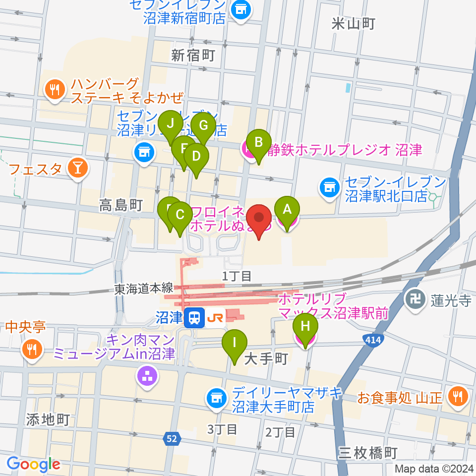 シネマサンシャイン沼津周辺のホテル一覧地図