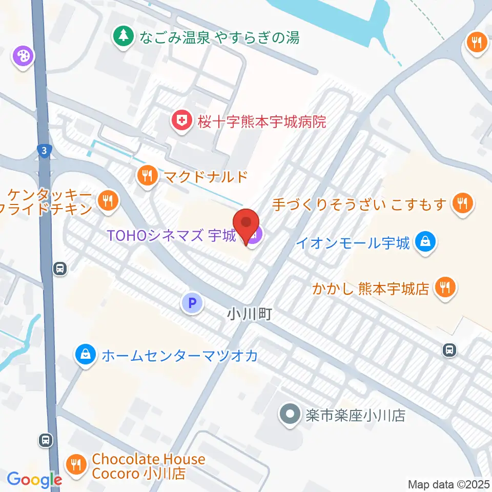 TOHOシネマズ宇城周辺のホテル一覧地図