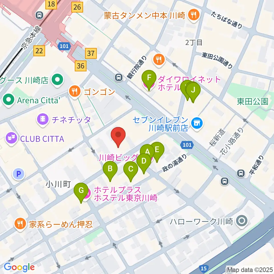 スタジオ太鼓庵周辺のホテル一覧地図