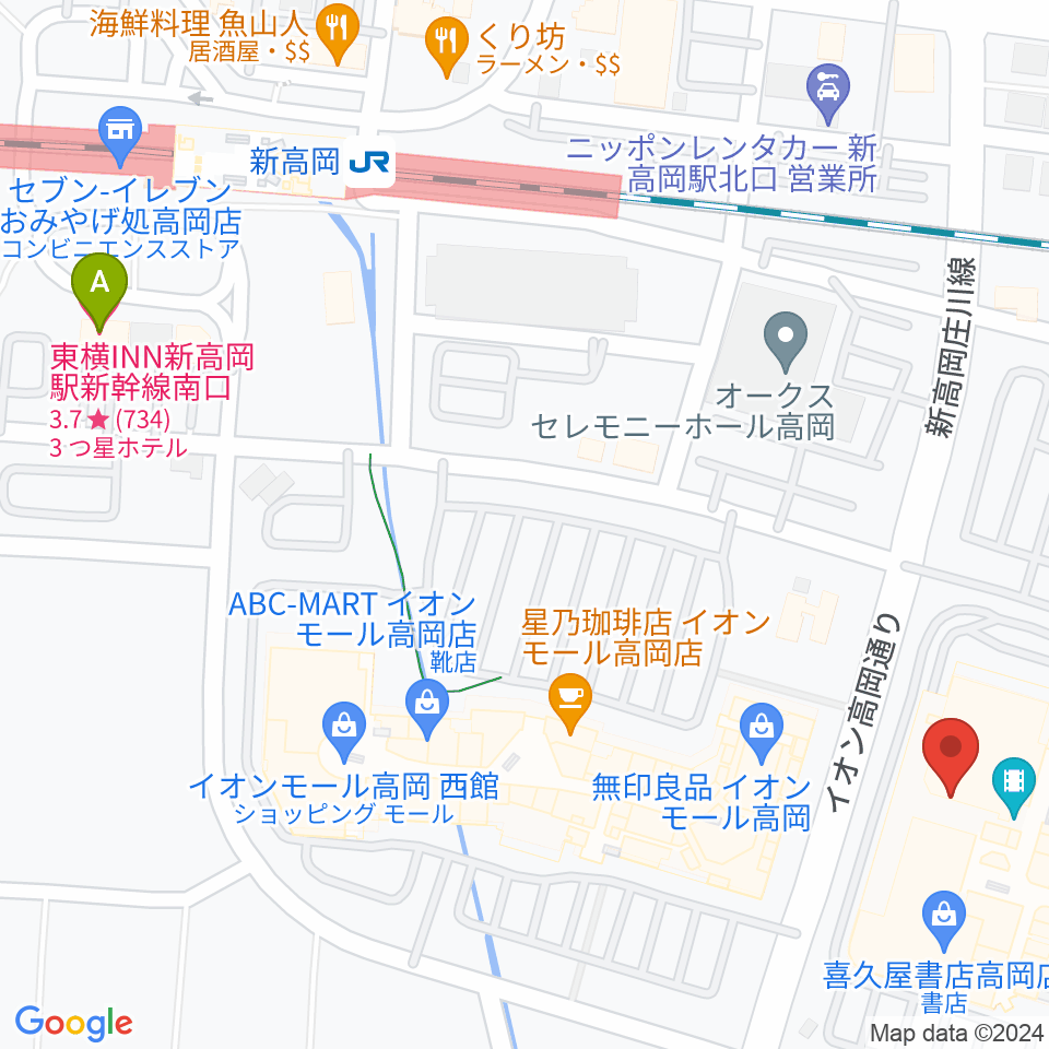 TOHOシネマズ高岡周辺のホテル一覧地図