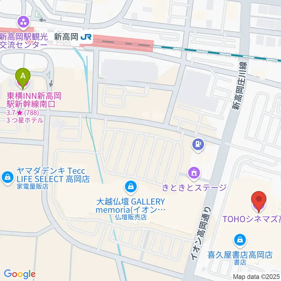 TOHOシネマズ高岡周辺のホテル一覧地図