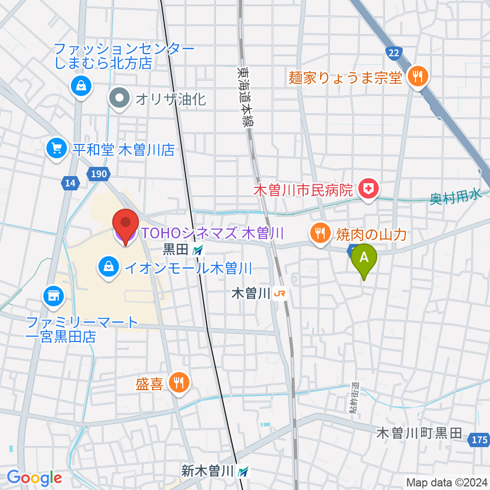 TOHOシネマズ木曽川周辺のホテル一覧地図