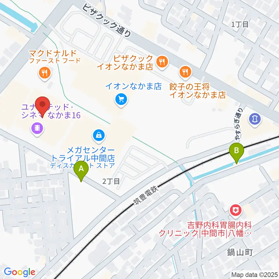 ユナイテッド・シネマなかま16周辺のホテル一覧地図