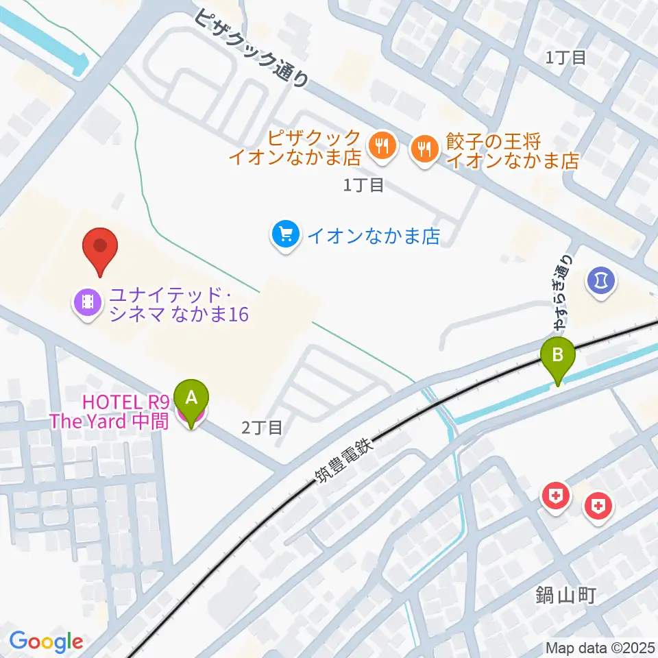 ユナイテッド・シネマなかま16周辺のホテル一覧地図