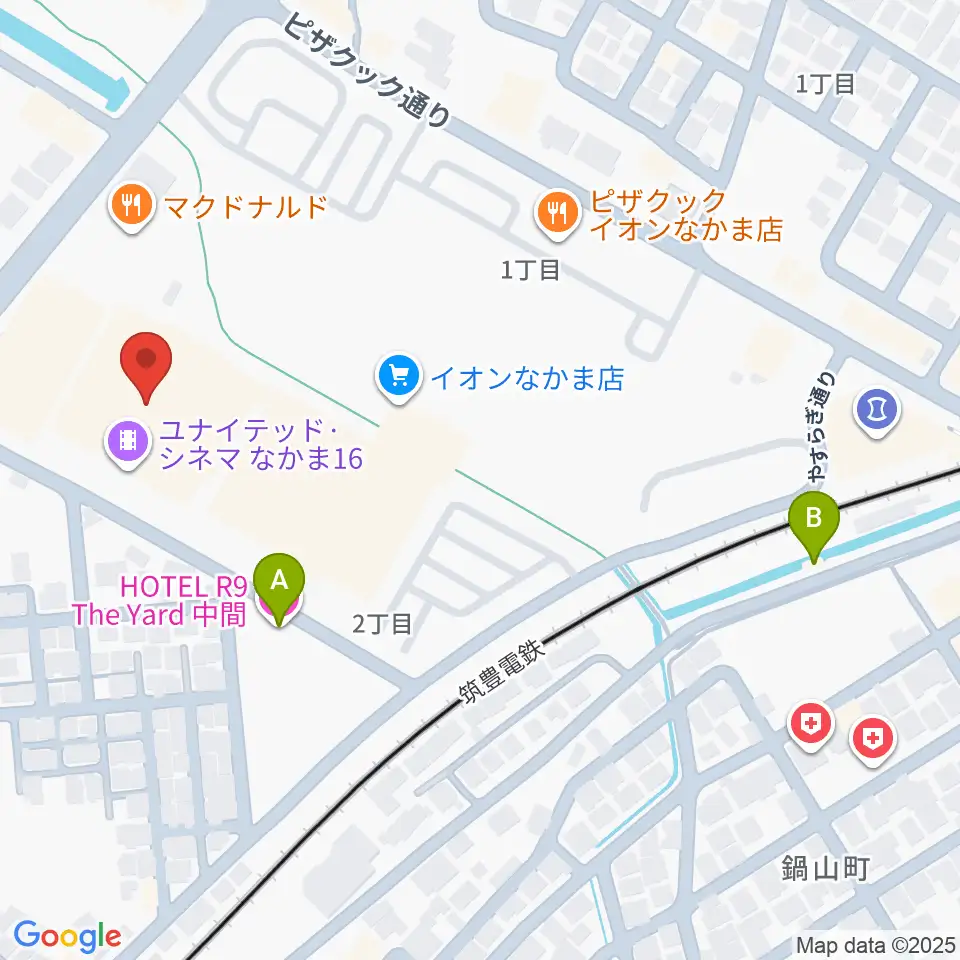 ユナイテッド・シネマなかま16周辺のホテル一覧地図