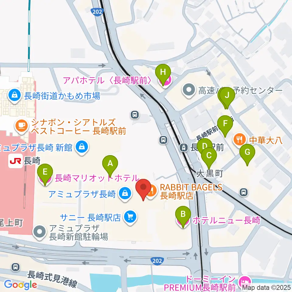 ローソン・ユナイテッドシネマ長崎周辺のホテル一覧地図