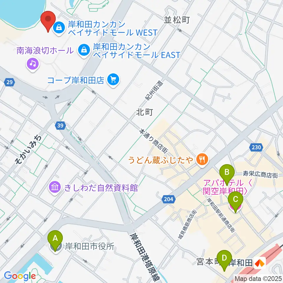ユナイテッド・シネマ岸和田周辺のホテル一覧地図