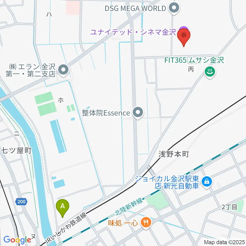 ユナイテッド・シネマ金沢周辺のホテル一覧地図