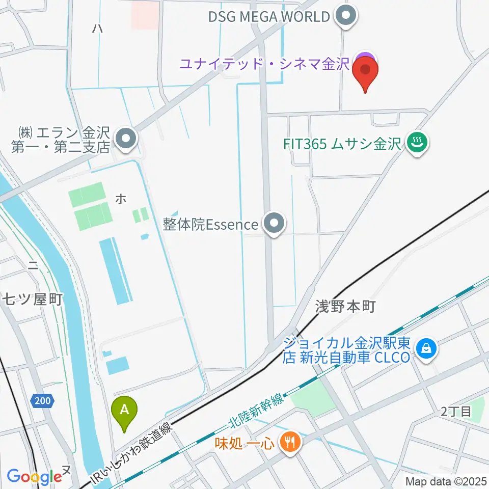ユナイテッド・シネマ金沢周辺のホテル一覧地図