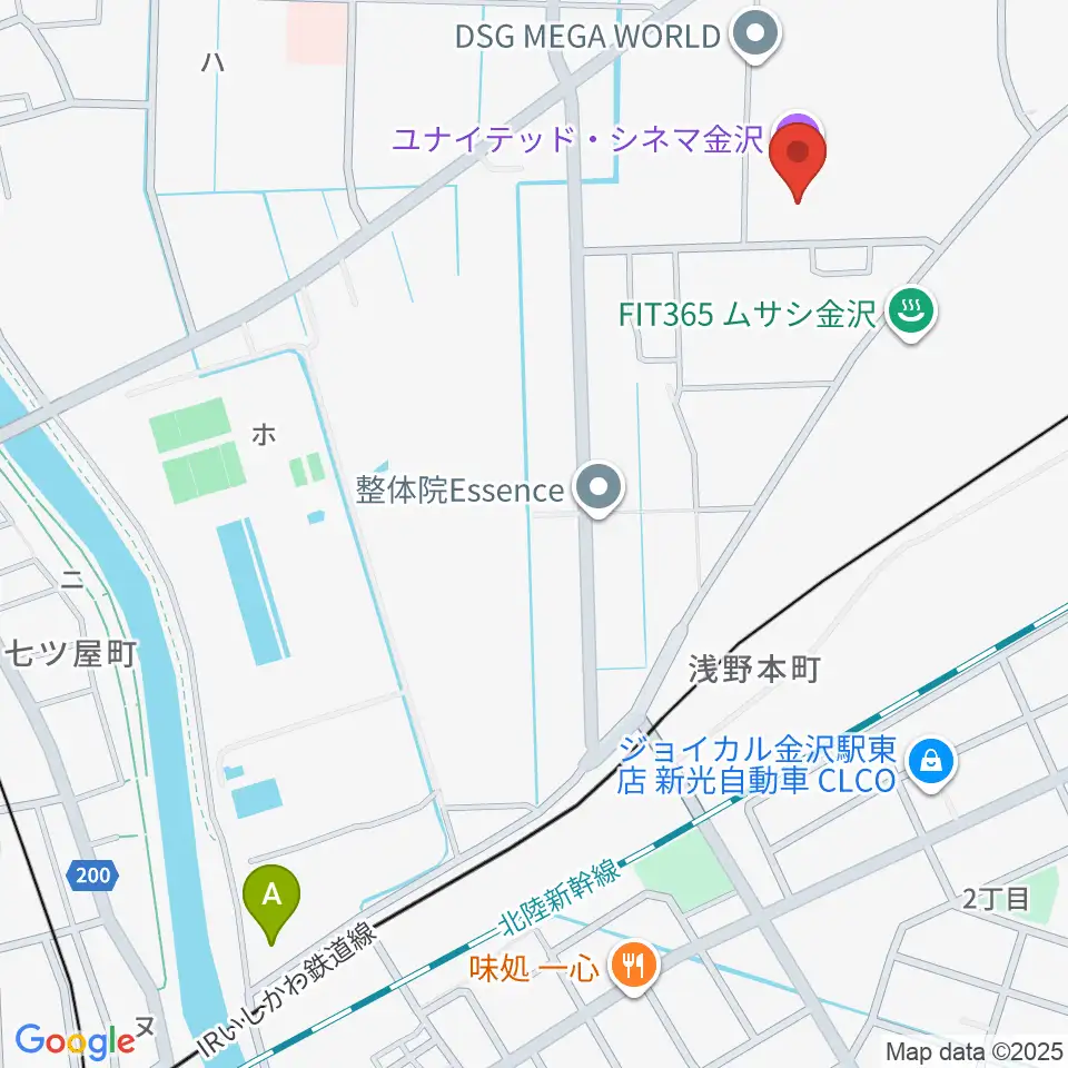 ユナイテッド・シネマ金沢周辺のホテル一覧地図