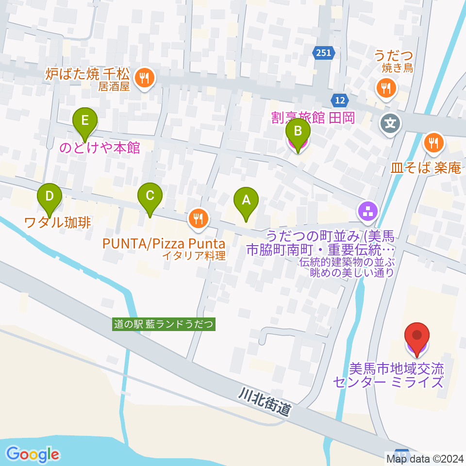 美馬市地域交流センター ミライズ周辺のホテル一覧地図