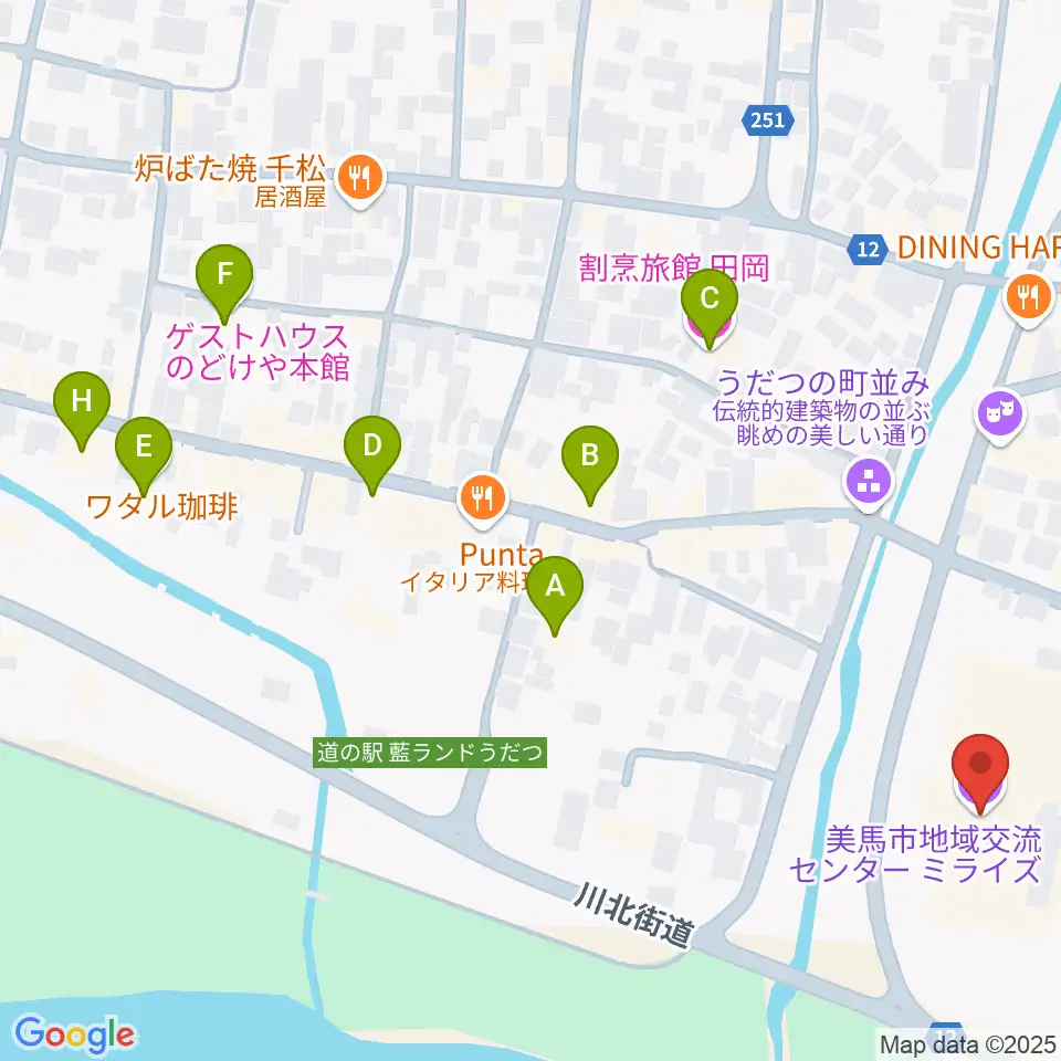 美馬市地域交流センター ミライズ周辺のホテル一覧地図
