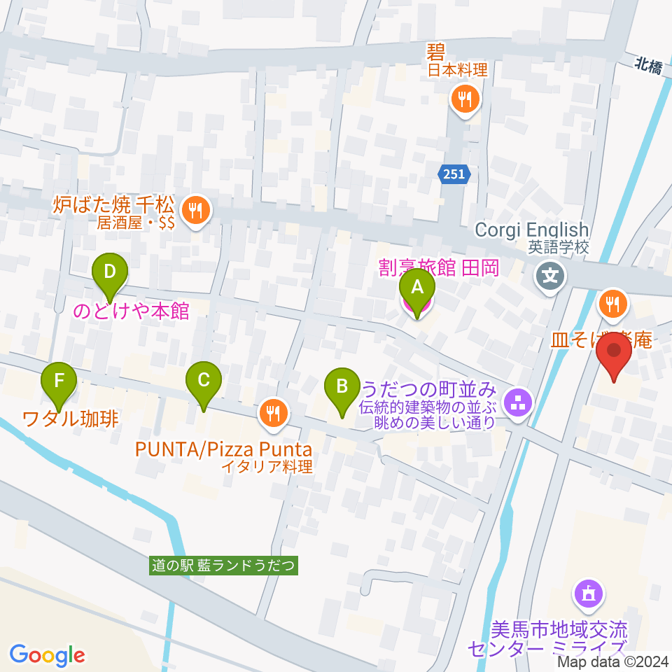 脇町劇場 オデオン座周辺のホテル一覧地図