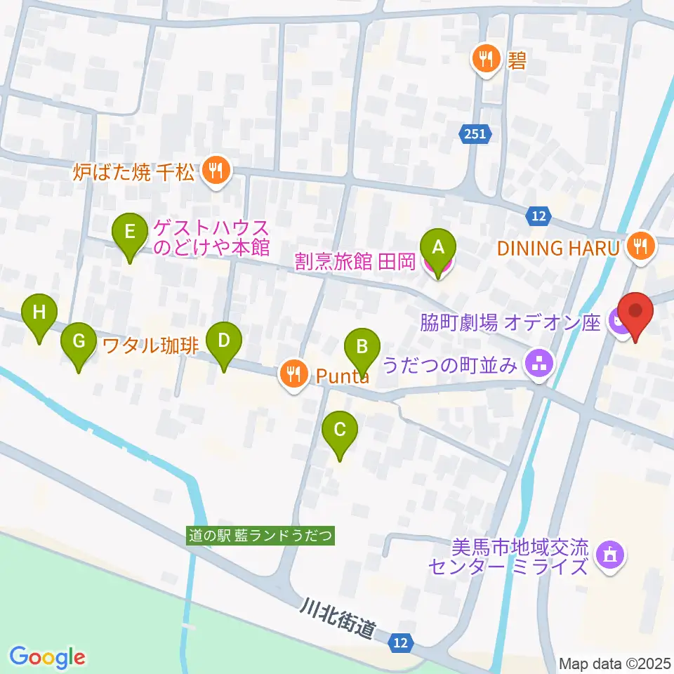 脇町劇場 オデオン座周辺のホテル一覧地図