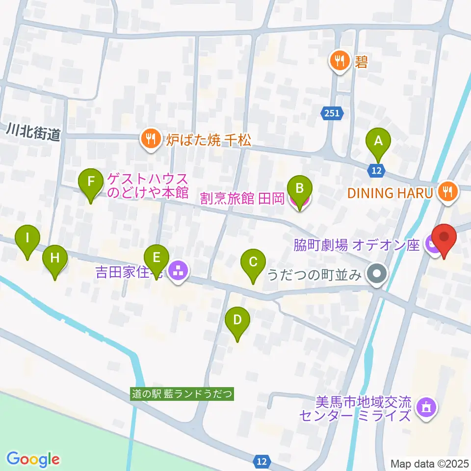 脇町劇場 オデオン座周辺のホテル一覧地図