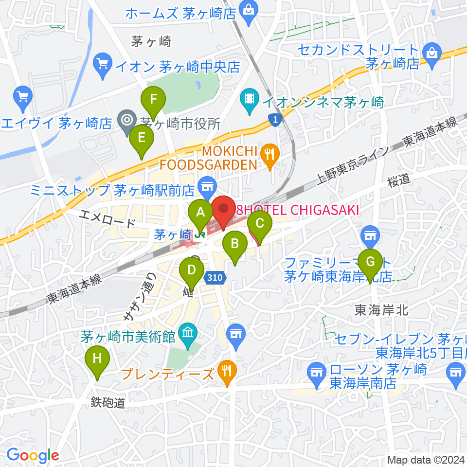 春秋会館周辺のホテル一覧地図