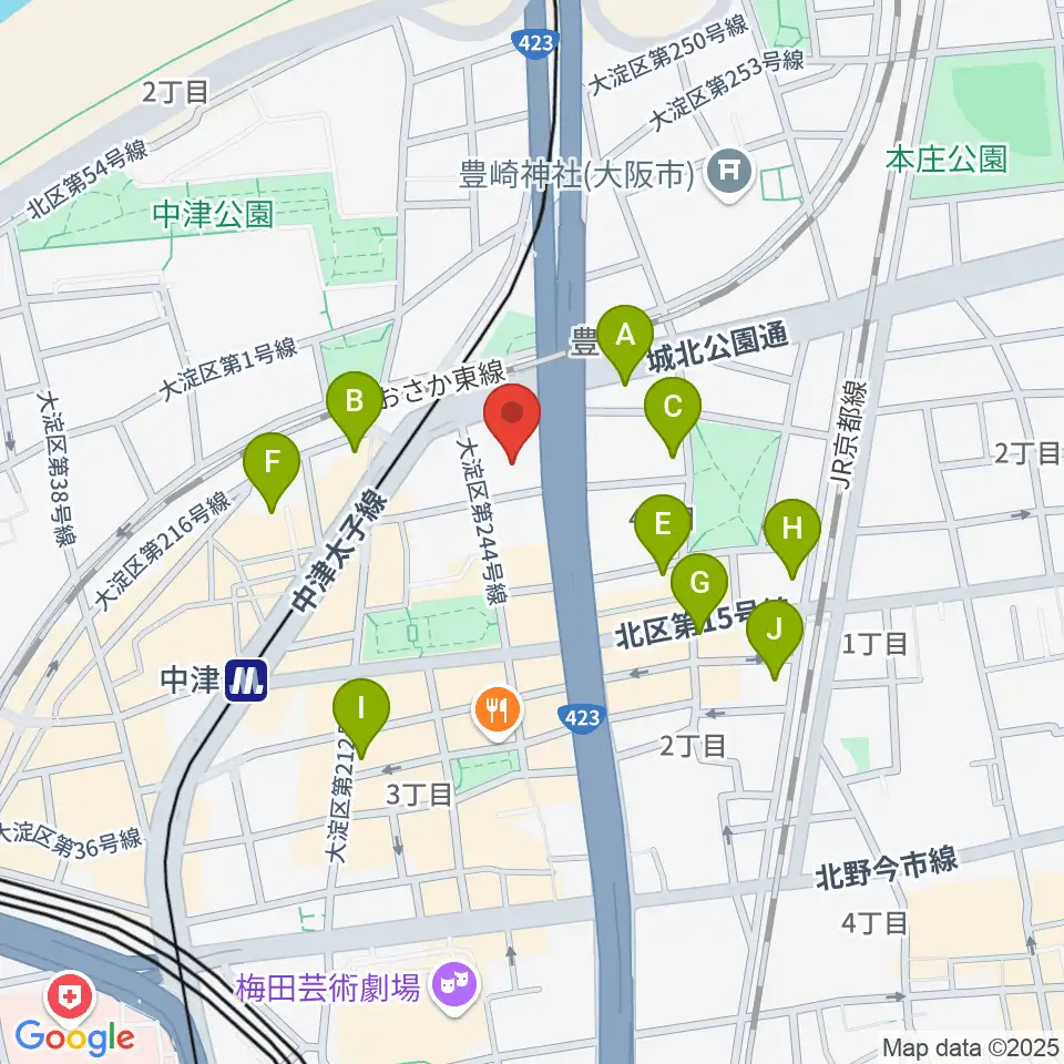ハーモニーホール周辺のホテル一覧地図