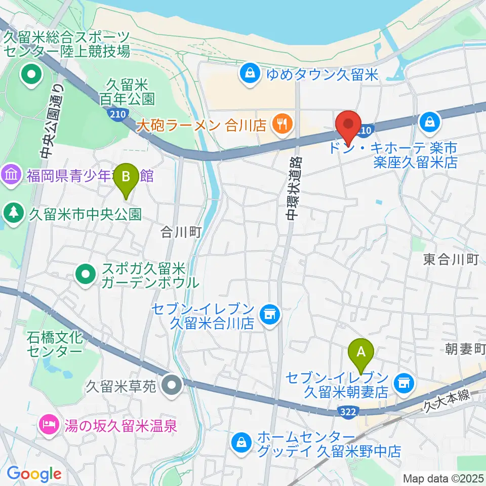 T・ジョイ久留米周辺のホテル一覧地図