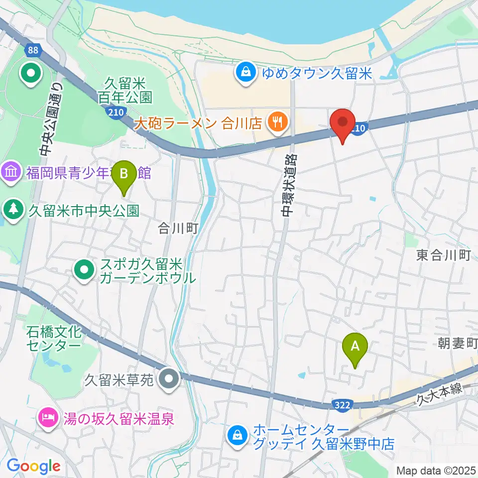 T・ジョイ久留米周辺のホテル一覧地図