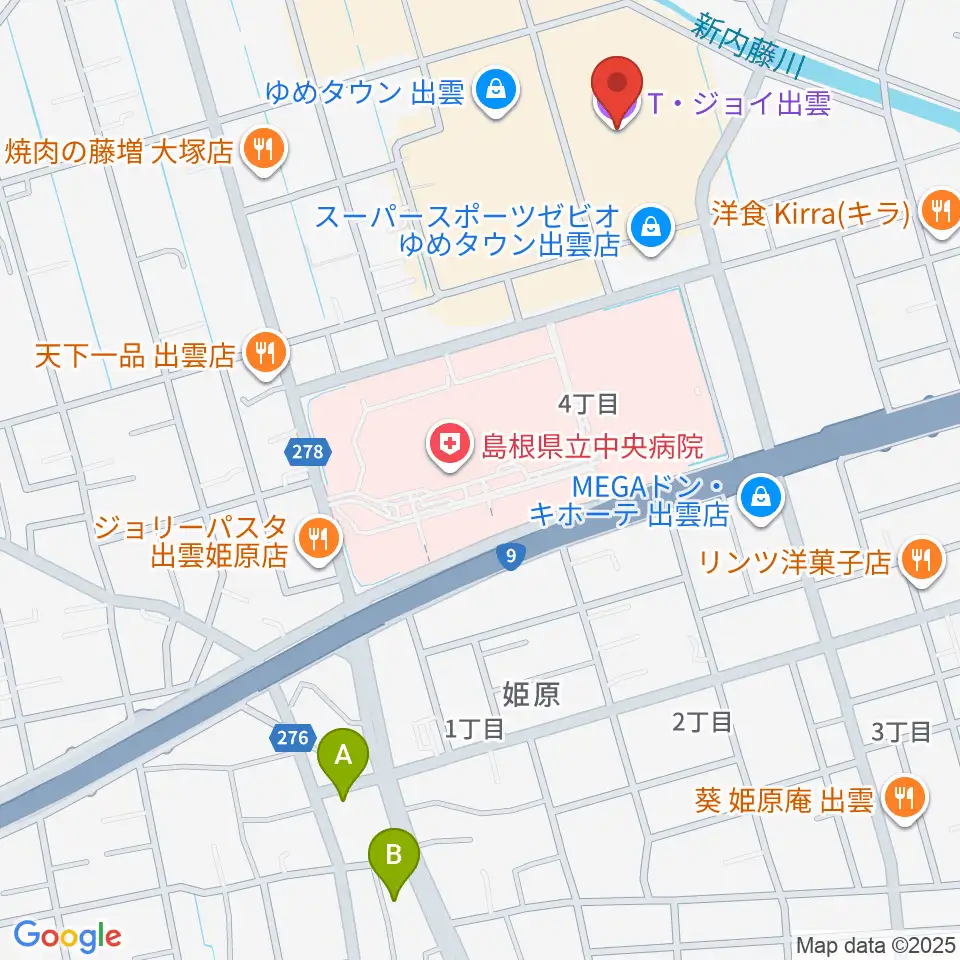 T・ジョイ出雲周辺のホテル一覧地図