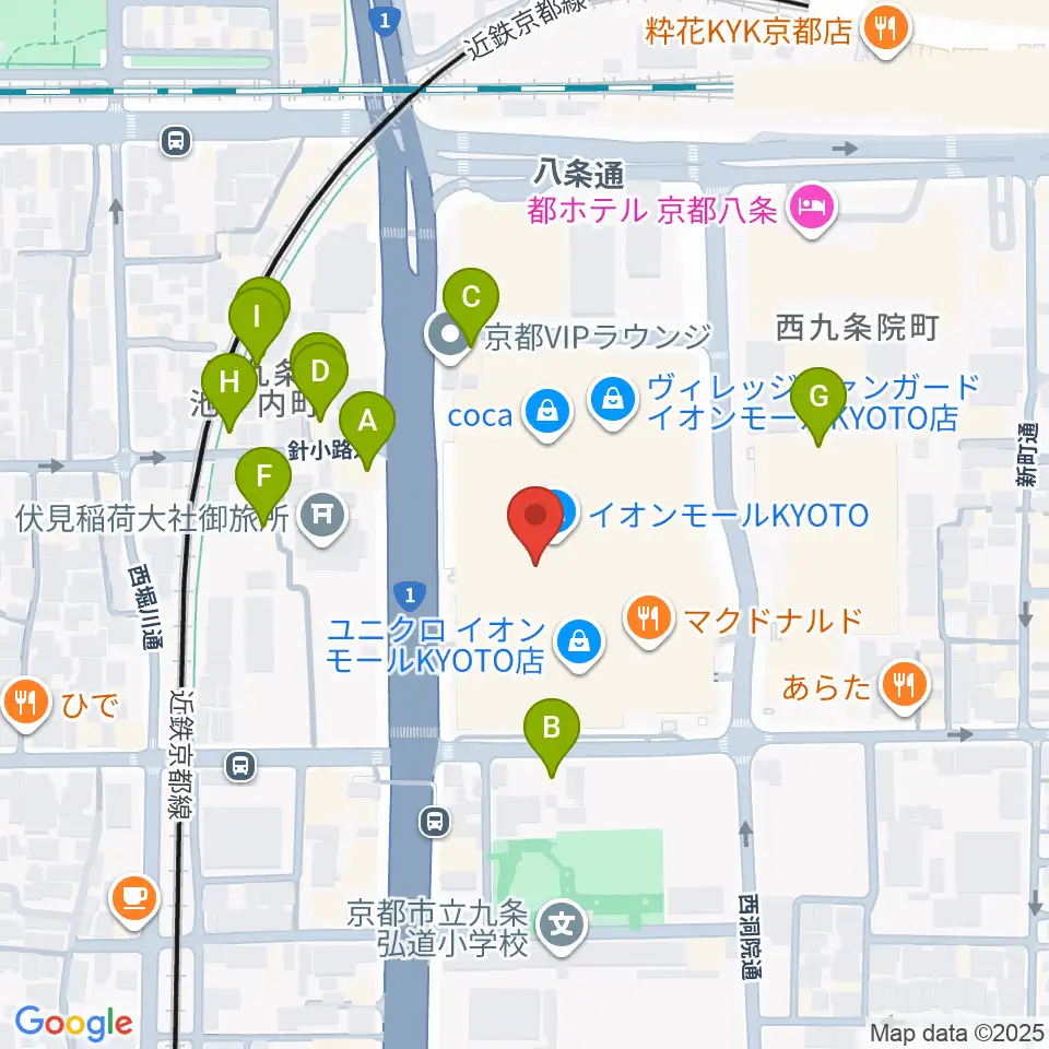 T・ジョイ京都周辺のホテル一覧地図
