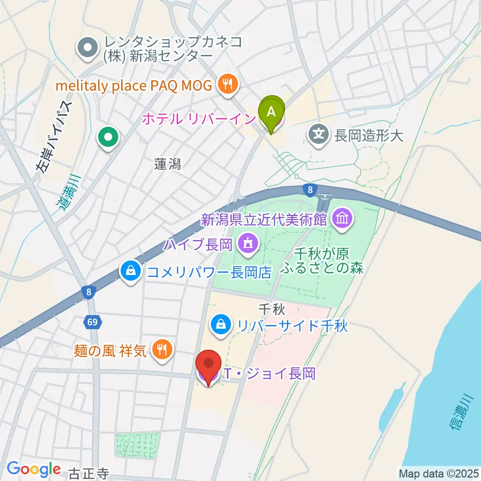 T・ジョイ長岡周辺のホテル一覧地図