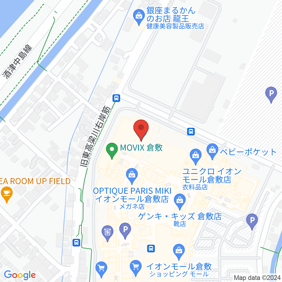 MOVIX倉敷周辺のホテル一覧地図