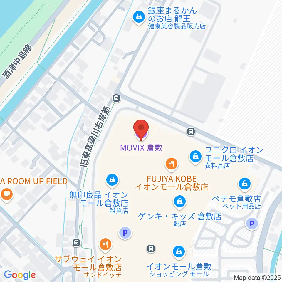 MOVIX倉敷周辺のホテル一覧地図