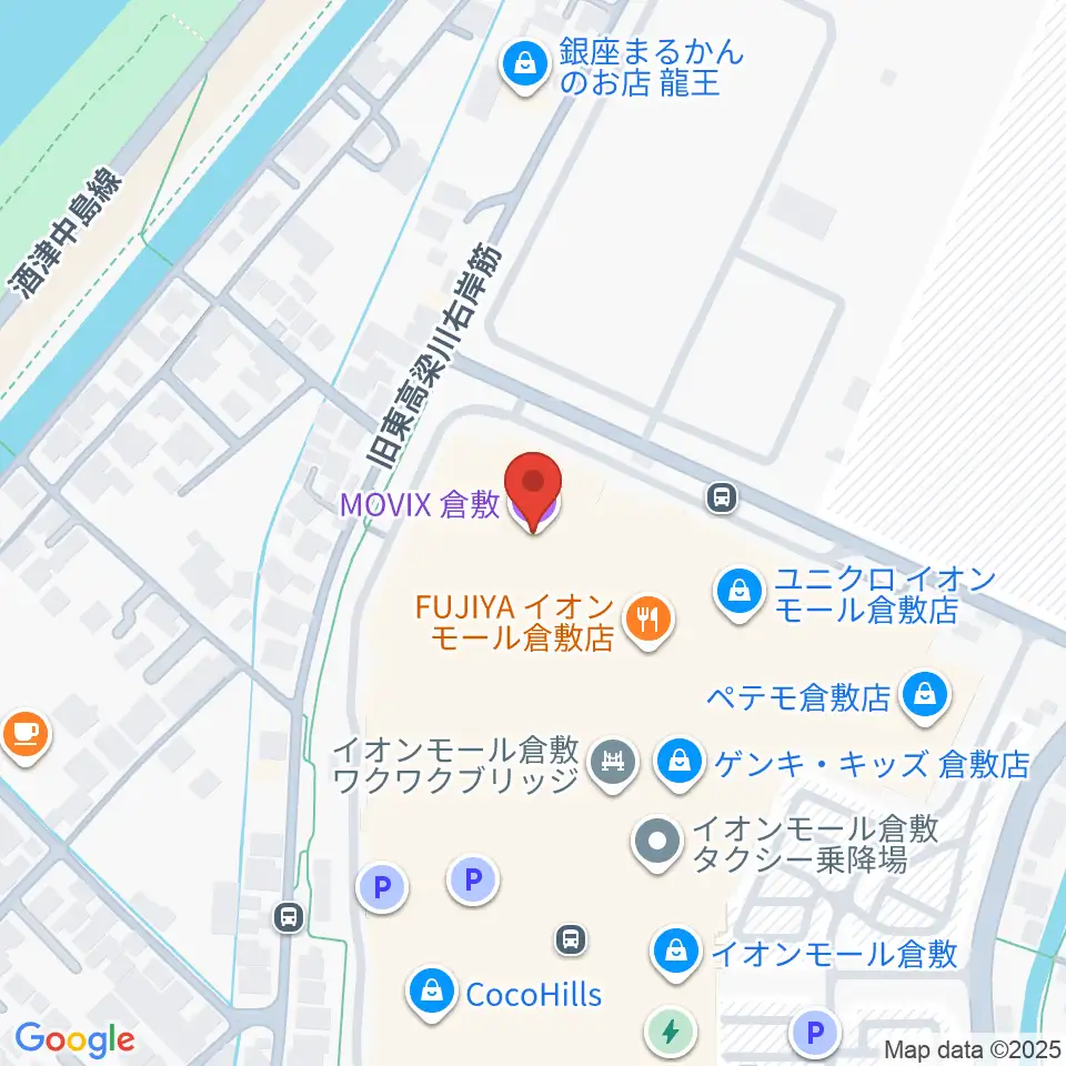 MOVIX倉敷周辺のホテル一覧地図