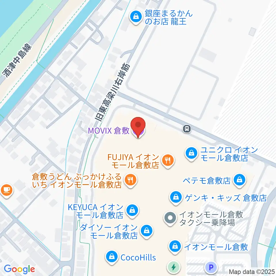 MOVIX倉敷周辺のホテル一覧地図
