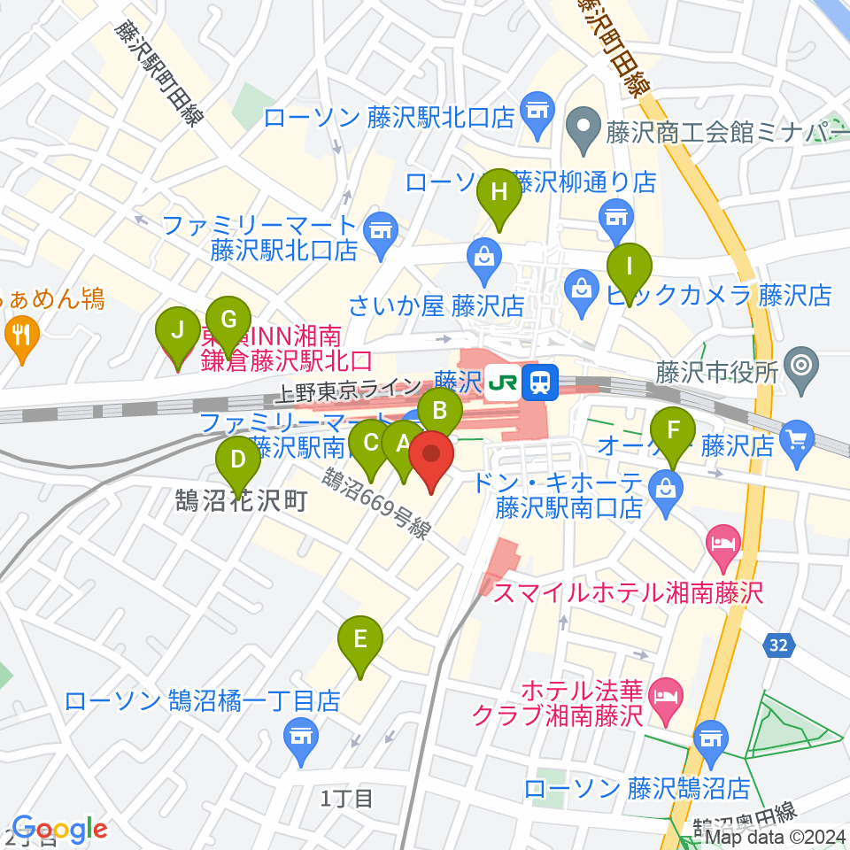 湘南bit周辺のホテル一覧地図