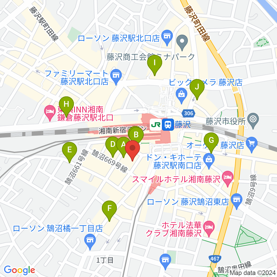 湘南bit周辺のホテル一覧地図