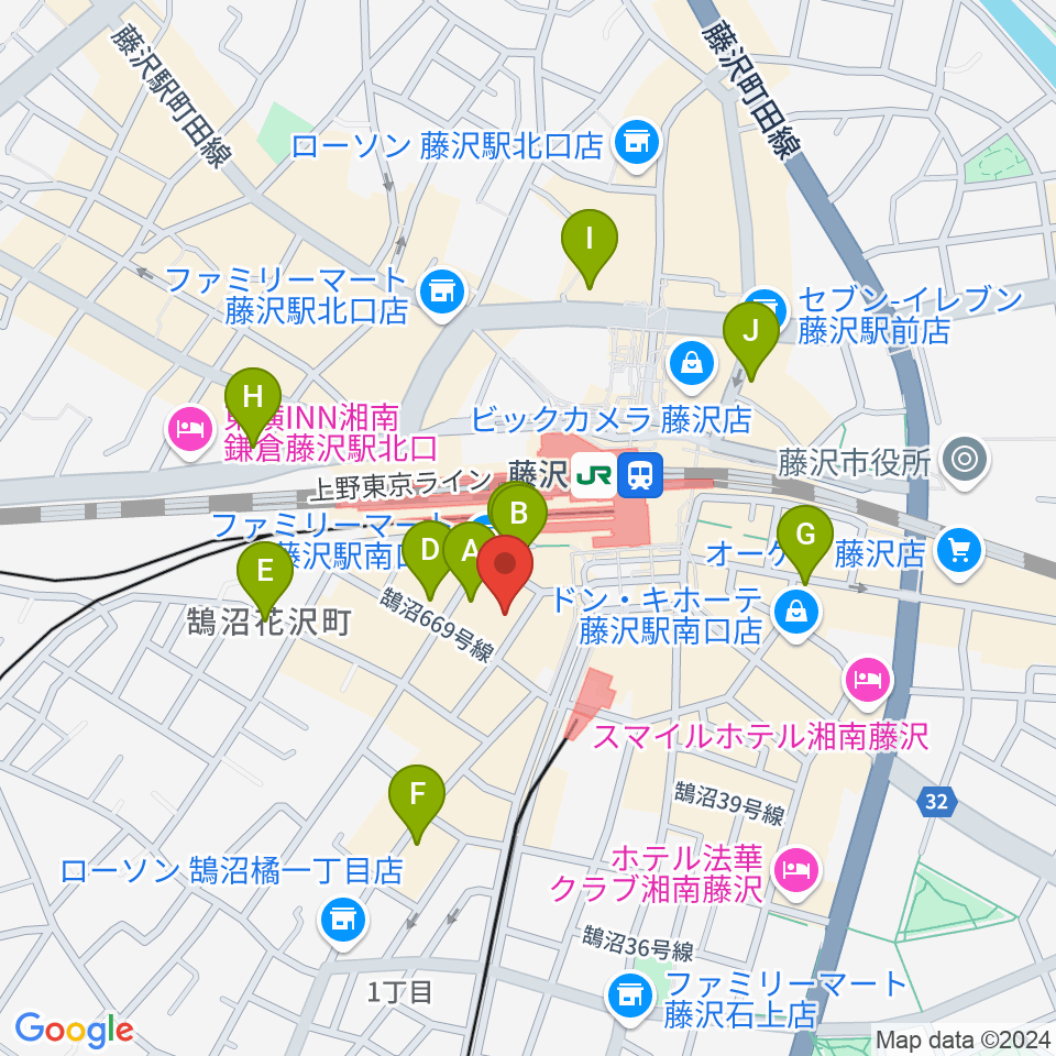 湘南bit周辺のホテル一覧地図