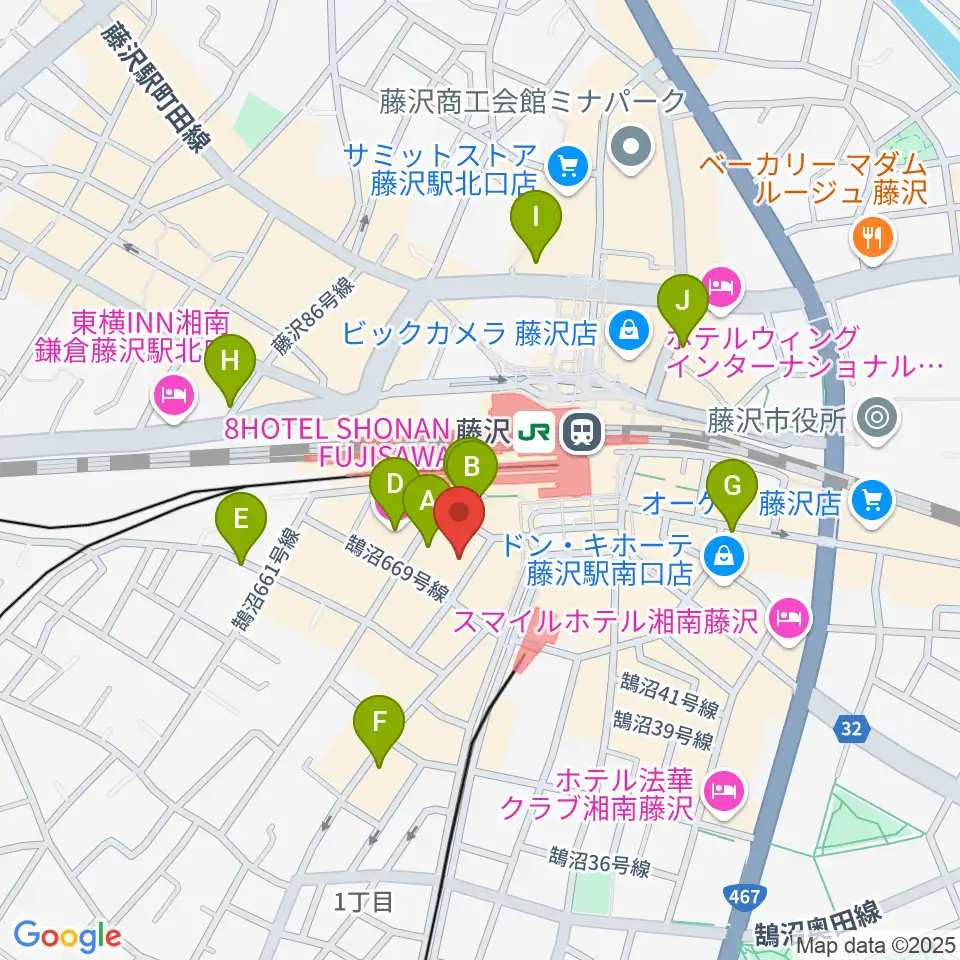 湘南bit周辺のホテル一覧地図