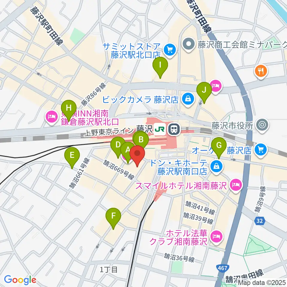 湘南bit周辺のホテル一覧地図