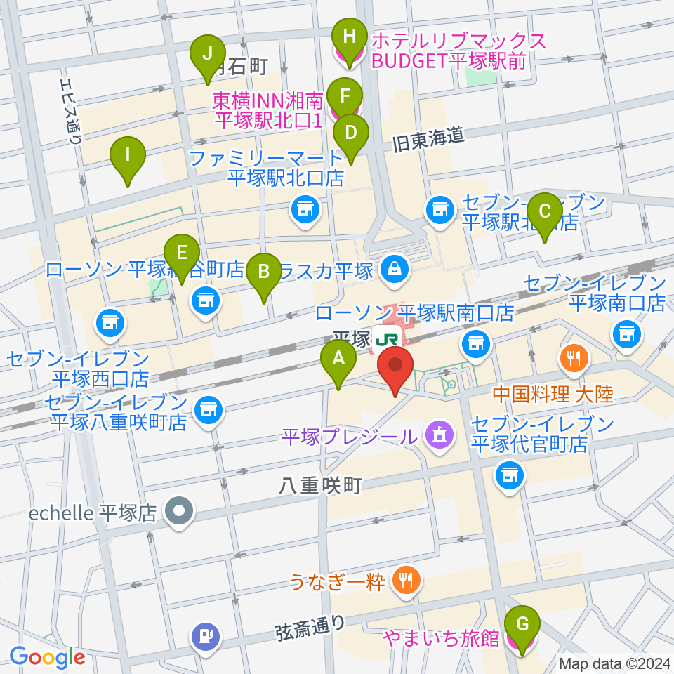 平塚Sad cafe周辺のホテル一覧地図