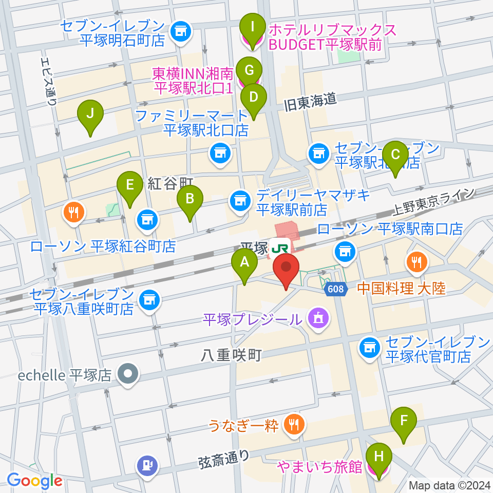 平塚Sad cafe周辺のホテル一覧地図