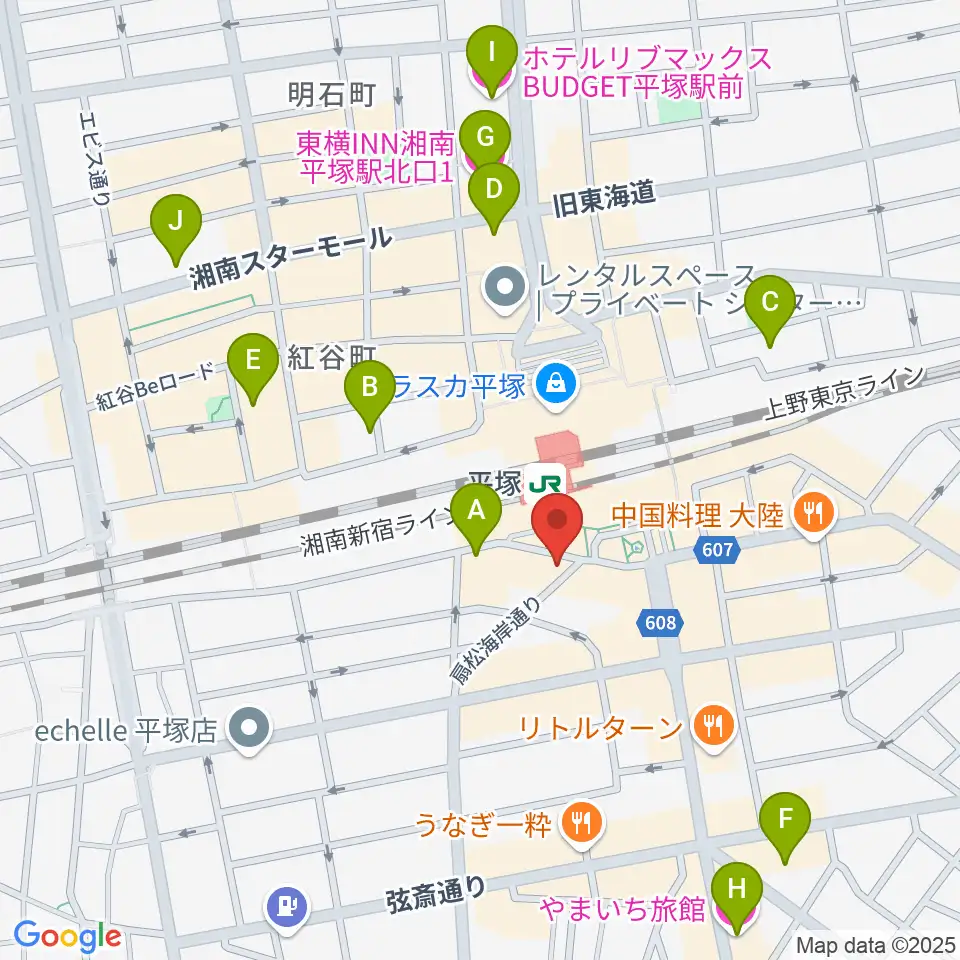 平塚Sad cafe周辺のホテル一覧地図