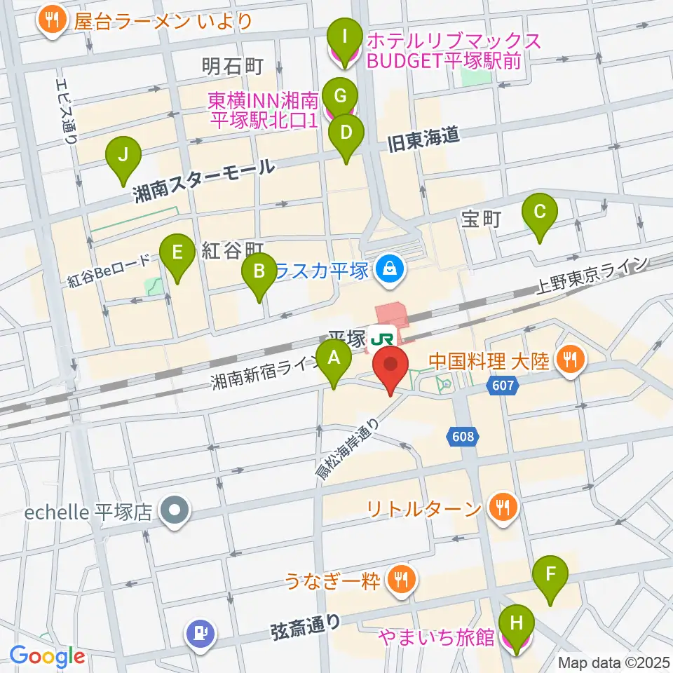 平塚Sad cafe周辺のホテル一覧地図