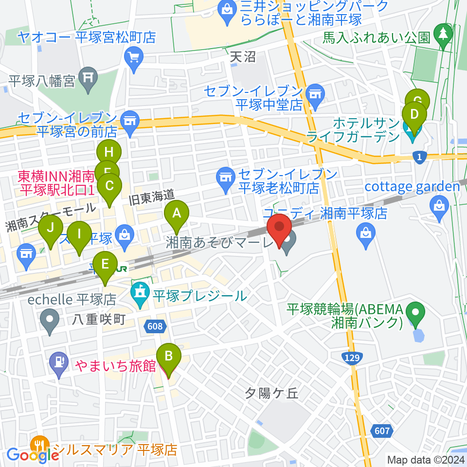 シネプレックス平塚周辺のホテル一覧地図