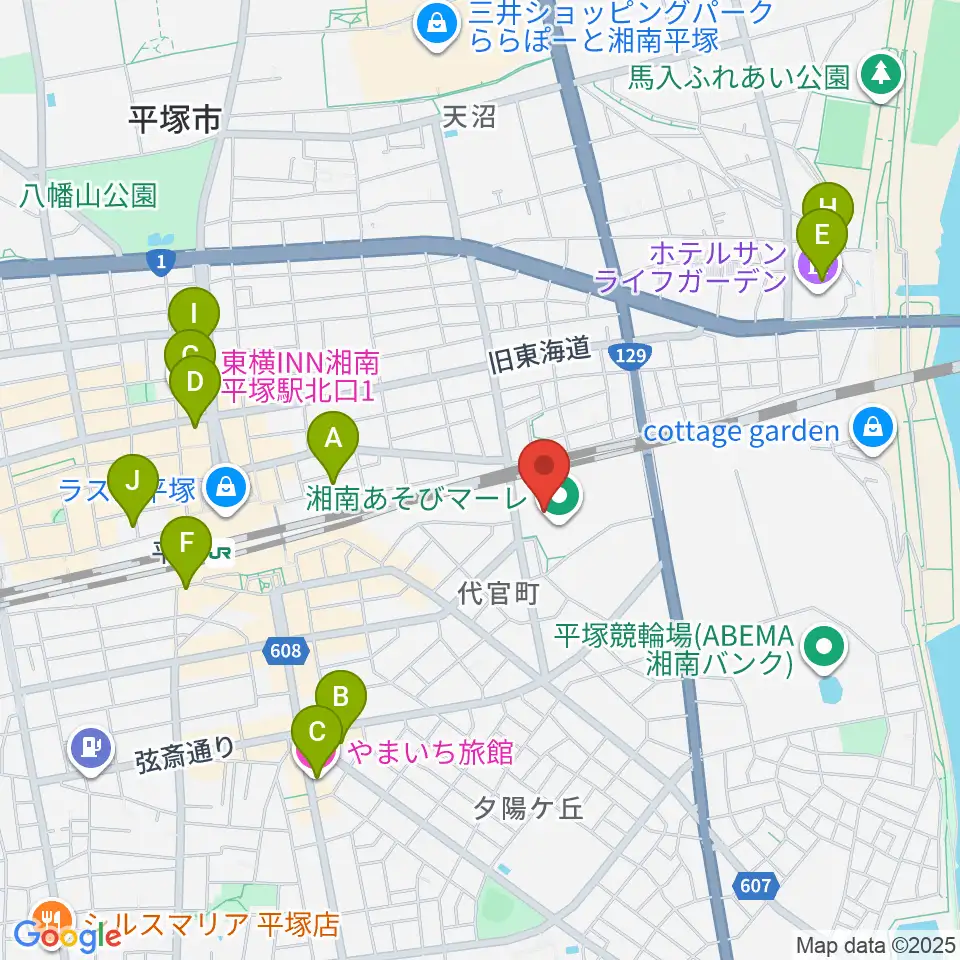 シネプレックス平塚周辺のホテル一覧地図