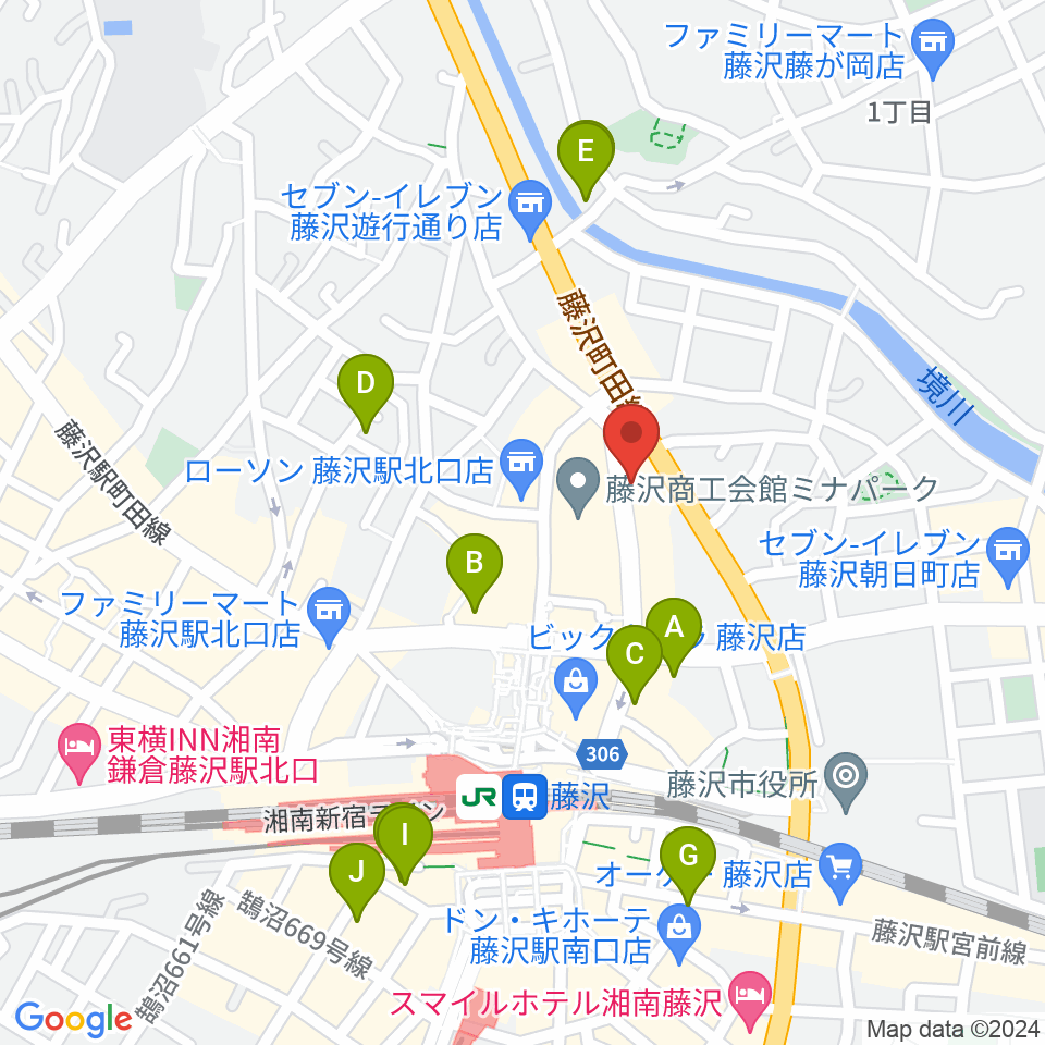 若泉楽器店周辺のホテル一覧地図