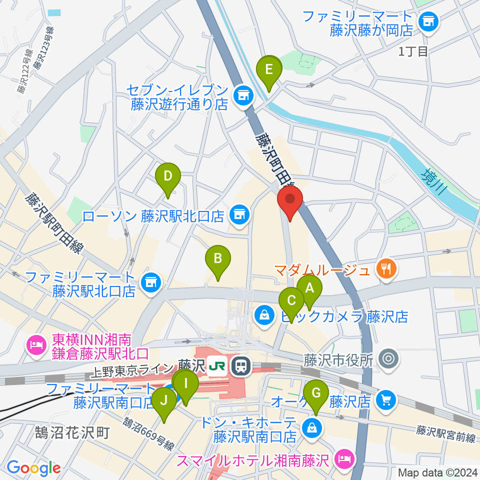 若泉楽器店周辺のホテル一覧地図