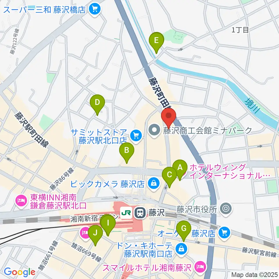 若泉楽器店周辺のホテル一覧地図