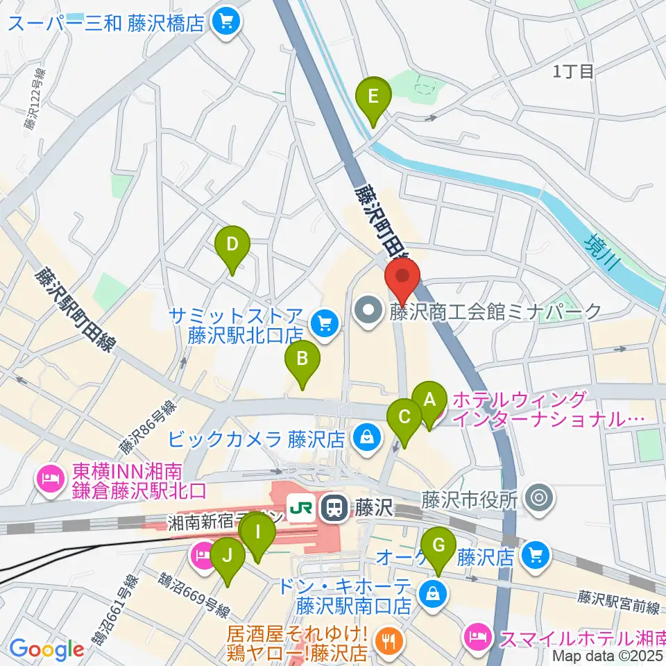 若泉楽器店周辺のホテル一覧地図