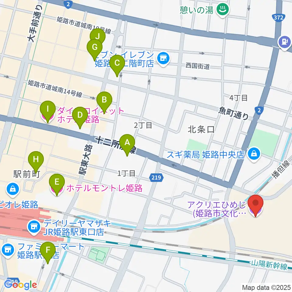 アクリエひめじ周辺のホテル一覧地図