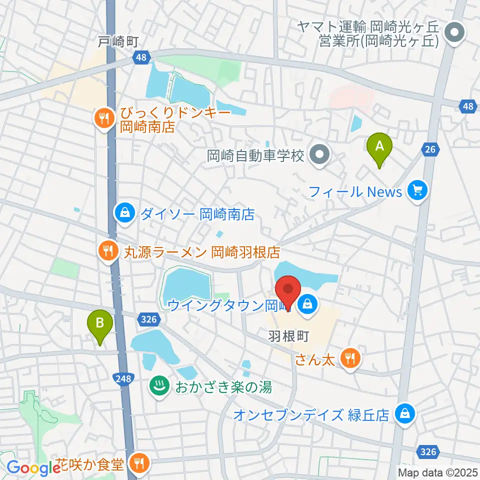 ローソン・ユナイテッドシネマ岡崎周辺のホテル一覧地図