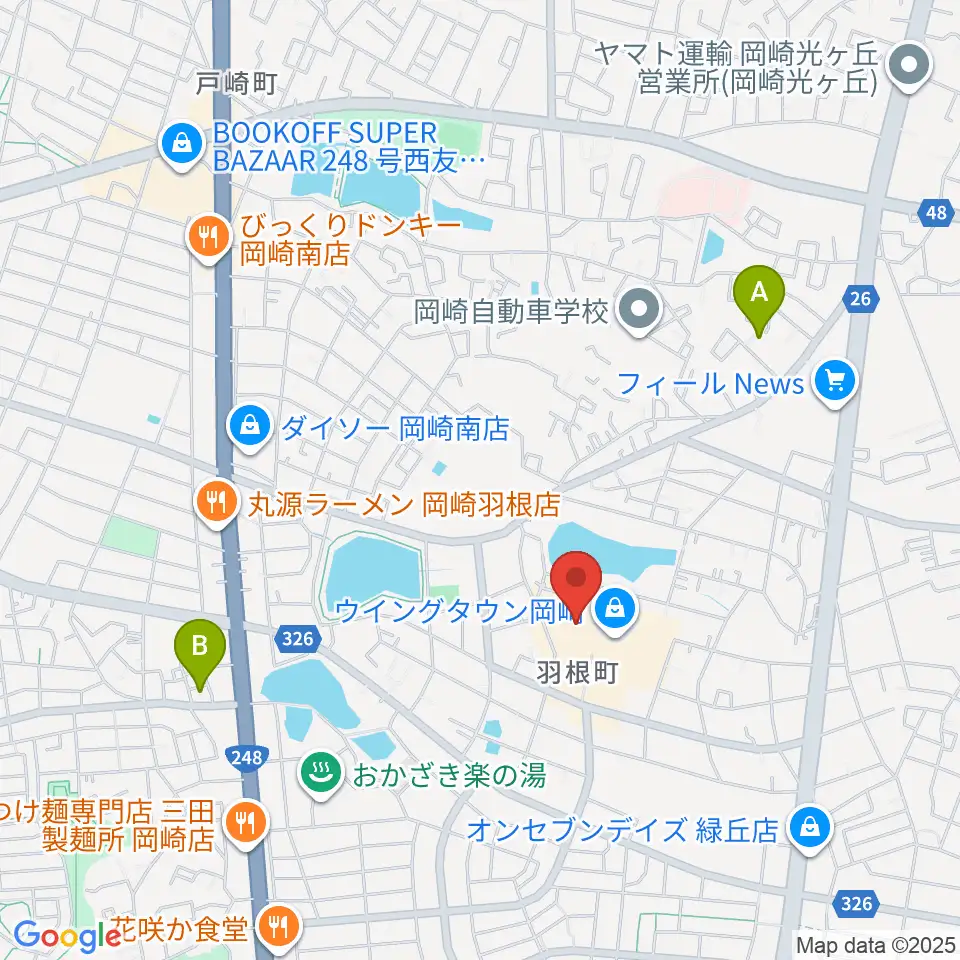 ローソン・ユナイテッドシネマ岡崎周辺のホテル一覧地図