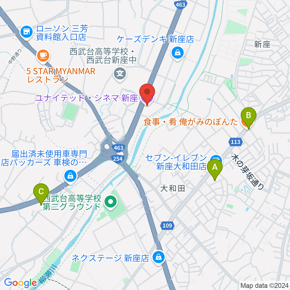 ユナイテッド・シネマ新座周辺のホテル一覧地図