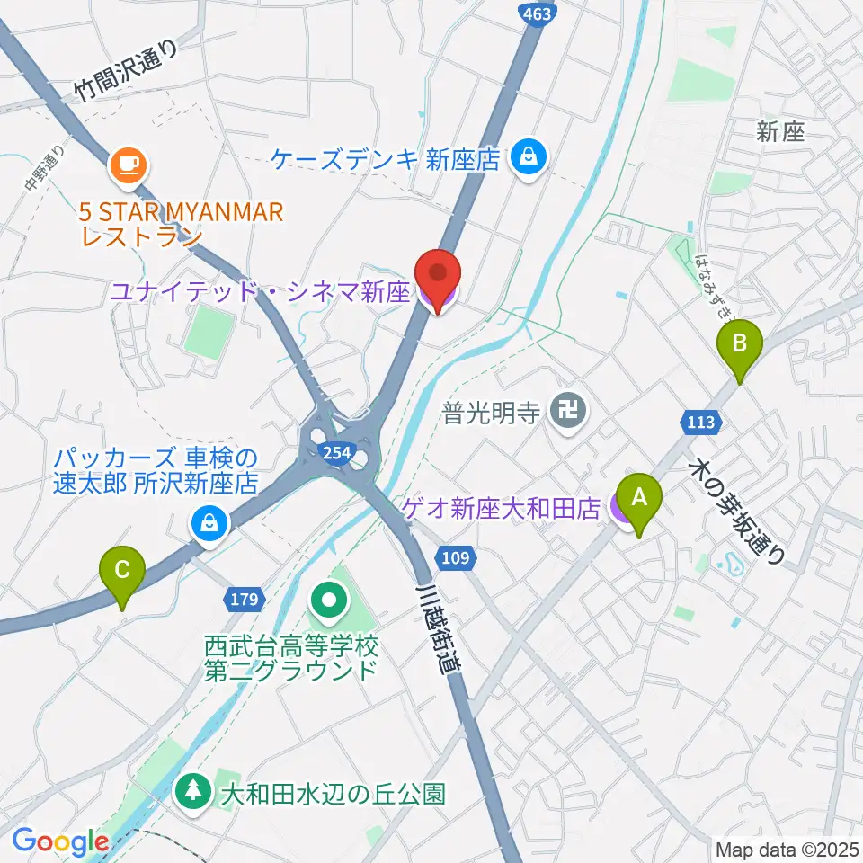 ユナイテッド・シネマ新座周辺のホテル一覧地図
